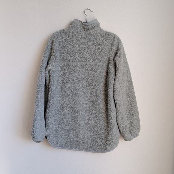 Abercrombie Sherpa Teddy 1/4 Zip Green Deep Pile Fleece Pullover, size XL - Picture 2 of 6